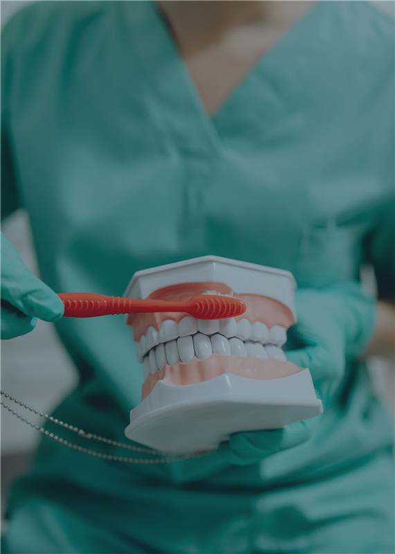 Dentist examining child's teeth