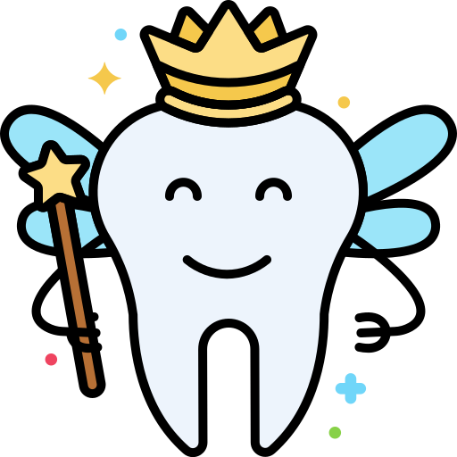 Tooth character with crown